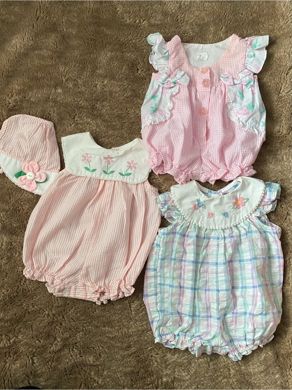 Baby Pink Gingham Ruffle One-Piece Bodysuit - Pink